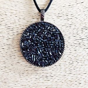 Lia Sophia Flashback Black Cut Crystal Necklace